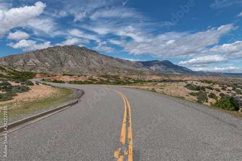 A road leading into the Bighorn Mountain Recreation Area in Northern Wyoming. © jgorzynik