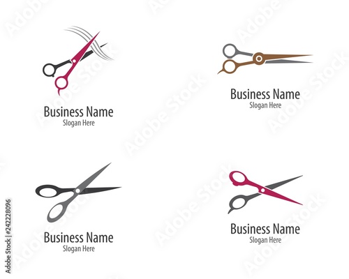 Scissors Logo Icon template vector illustration
