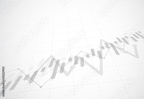 Business candle stick graph chart of stock market investment trading on dark background design. Bullish point, Trend of graph. Vector illustration