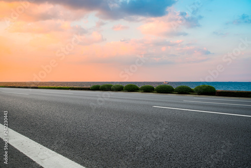 Air highway asphalt road and beautiful sky scenery