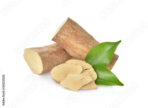 Fotografia Eurycoma longifolia with leaf  on white background.