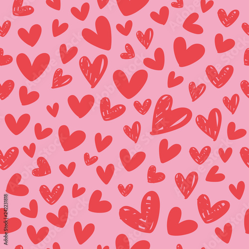 Heart seamless pattern for Valentine's day, Vector illustration
