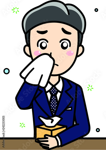  男性-風邪、インフルエンザ、せき、花粉症