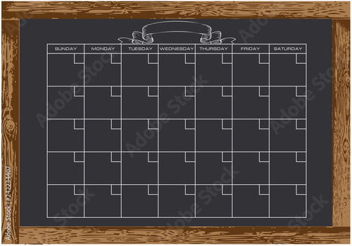 Chalkboard monthly calendar