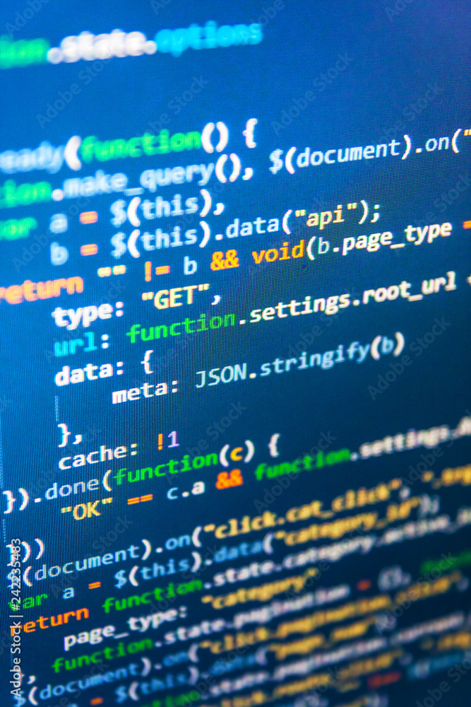 Software development. Trendy design, Computer codes operator ...