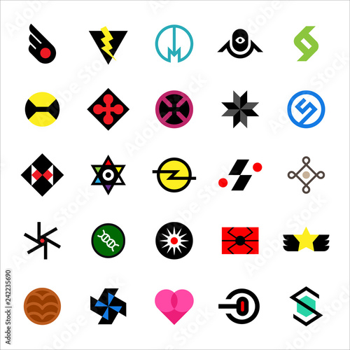 Hero's Super Power concept Icon Set  illustration. flat design vector graphic style.