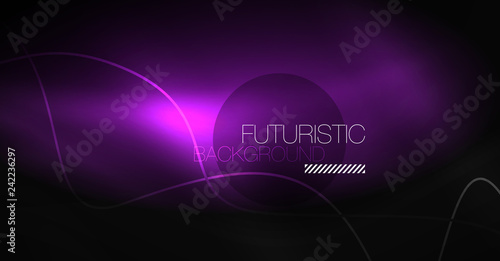 Neon lines wave background. Abstract composition