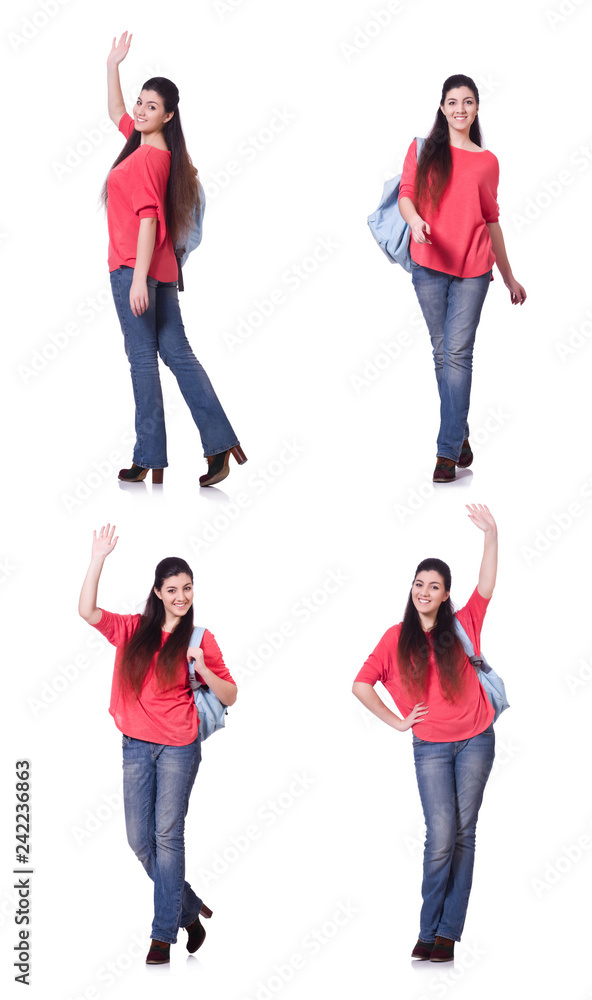 Fototapeta premium Young student isolated on the white