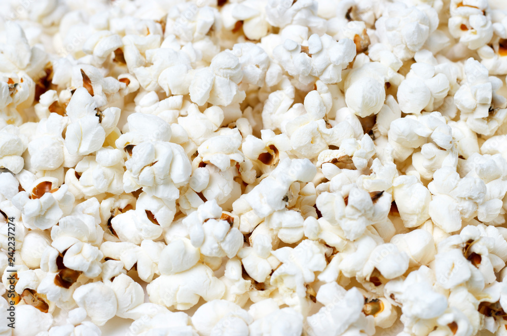 pattern of popcorn close up, top view, texture, background pattern of popcorn close up, top view, texture, background