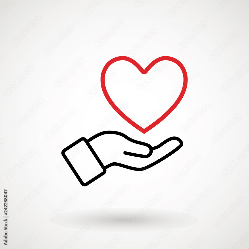Hand Giving Love Symbol. Hand holding heart shape, vector icon. Hand Giving Love Symbol. Hand holding heart shape, vector icon.