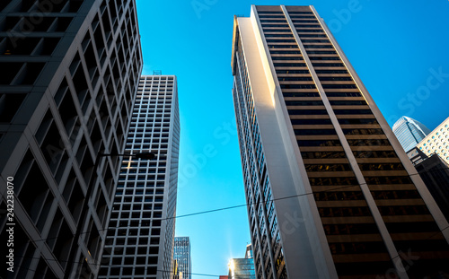 Bottom up view of Hong Kong Commercial buildings