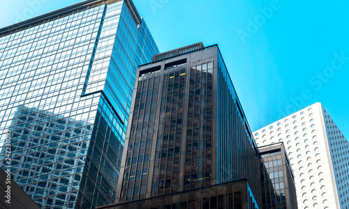 Bottom up view of Hong Kong Commercial buildings