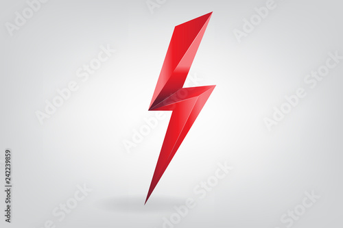 Lighting bolt 3d symbol logo