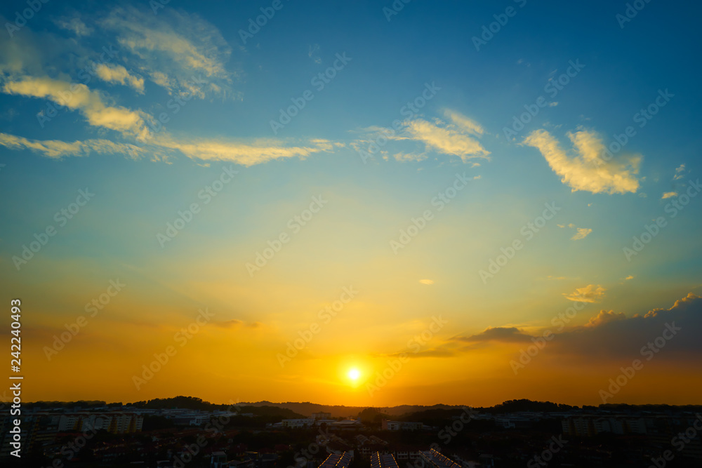 Amazing beautiful sunset sky background .