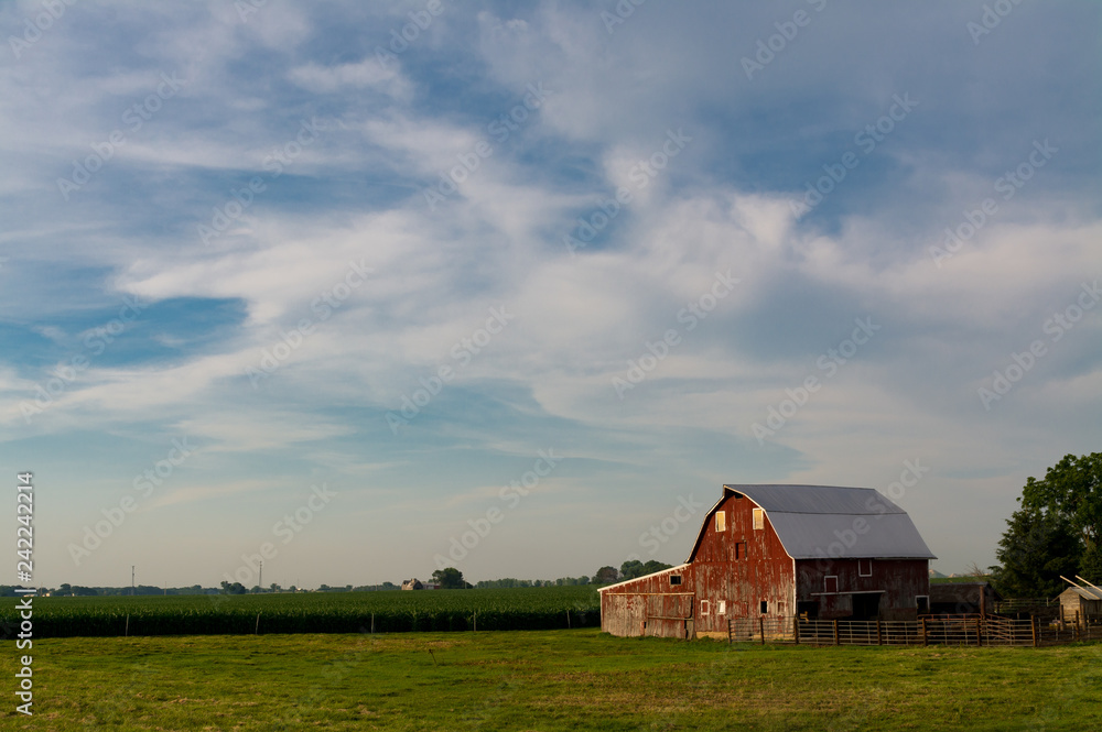 Midwestern barn in the afternoon light. LaSalle County, Illinois, USA Midwestern barn in the afternoon light. LaSalle County, Illinois, USA