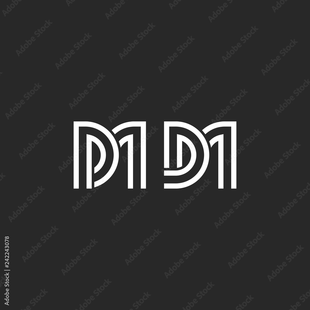 Creative monogram DM or MD logo letters initials, weaving two letters D and M minimal style design template vector Creative monogram DM or MD logo letters initials, weaving two letters D and M minimal style design template vector