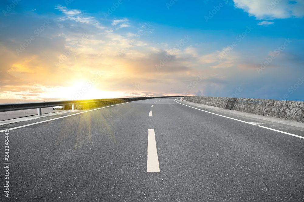 Fototapeta premium Air highway asphalt road and beautiful sky scenery