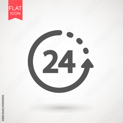 twenty four hour icon. open 24 hours a day icons.