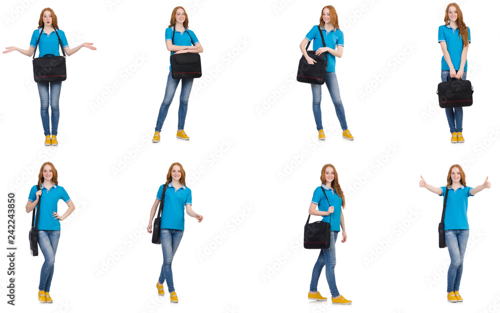 Young student isolated on white Young student isolated on white
