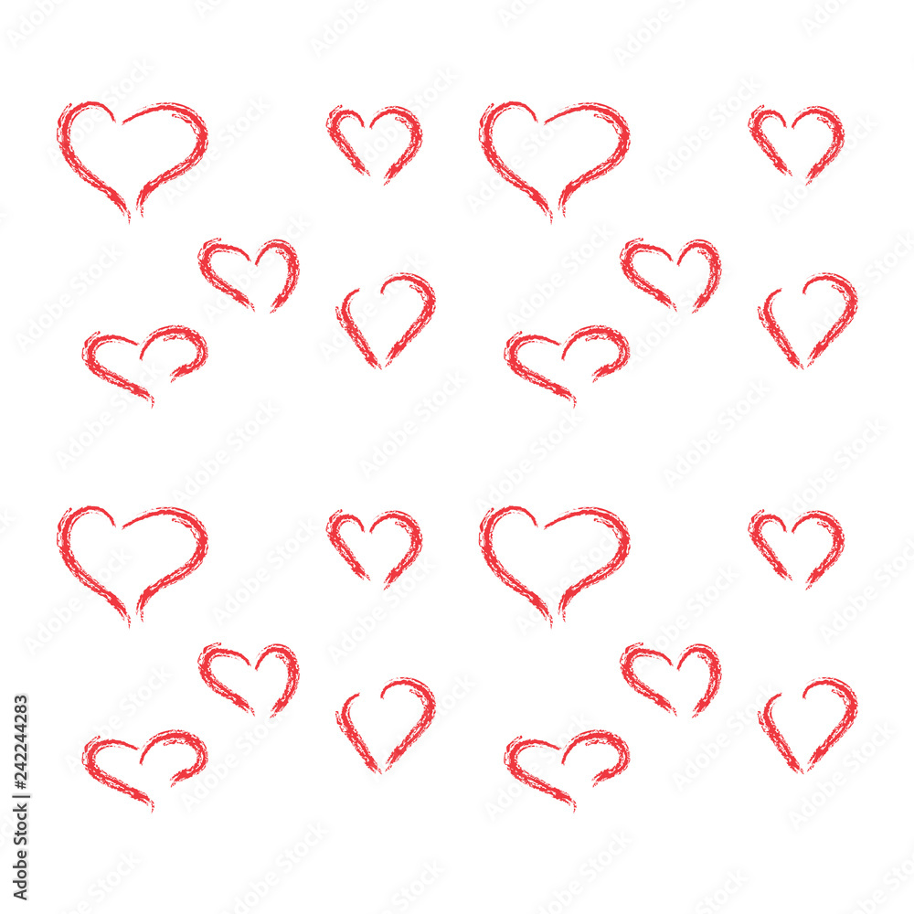 Set of hearts. Vector heart shapes. Vector illustration. Hand drawn hearts. Design elements for Valentine's day.