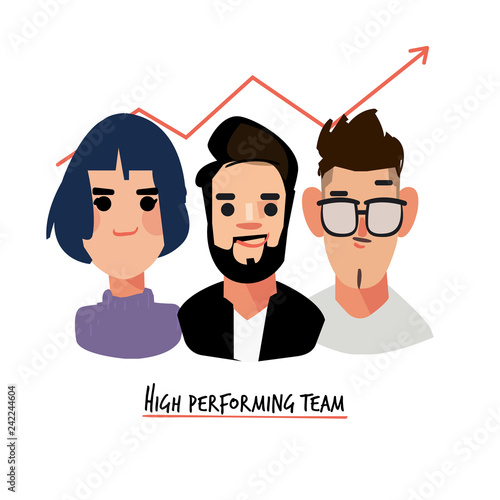 group performance team. High-Performance Teamwork concept - vector