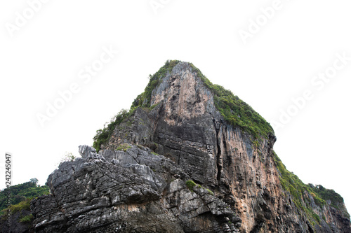 Fotografia mountain cliff rock on white background phi phi island Thailand
