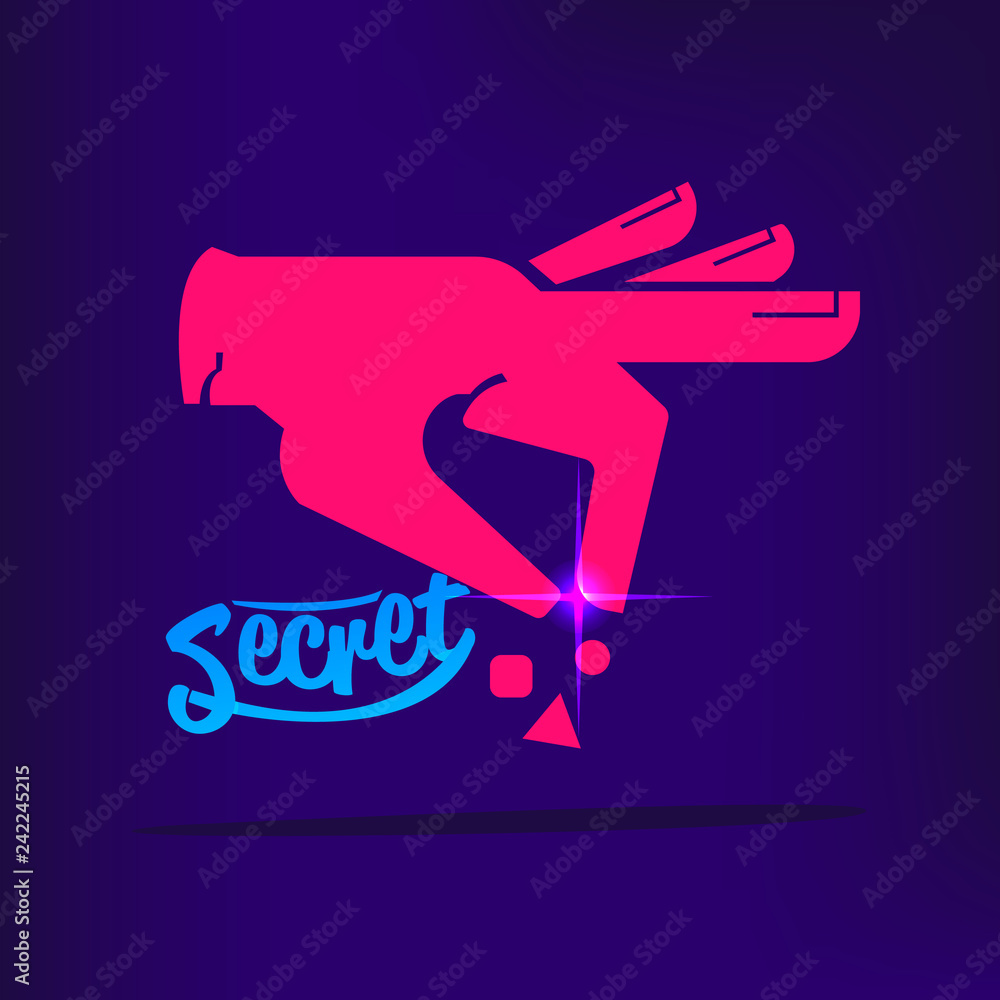 secret hand sign with typographic.Keep a secret. hand sign concept - vector secret hand sign with typographic.Keep a secret. hand sign concept - vector