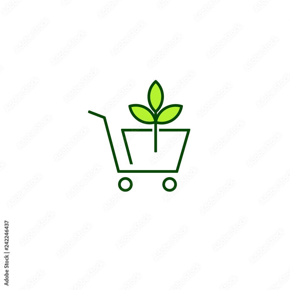 Plant seeds seedling trolley cart shopping outline icon Plant seeds seedling trolley cart shopping outline icon