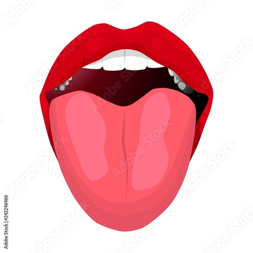 open mouth with tongue.print for T-shirt.