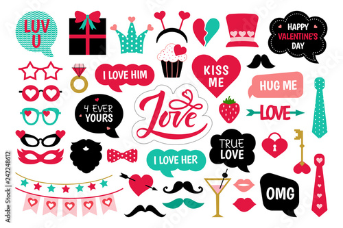 Valentine's Day photo booth props photobooth set