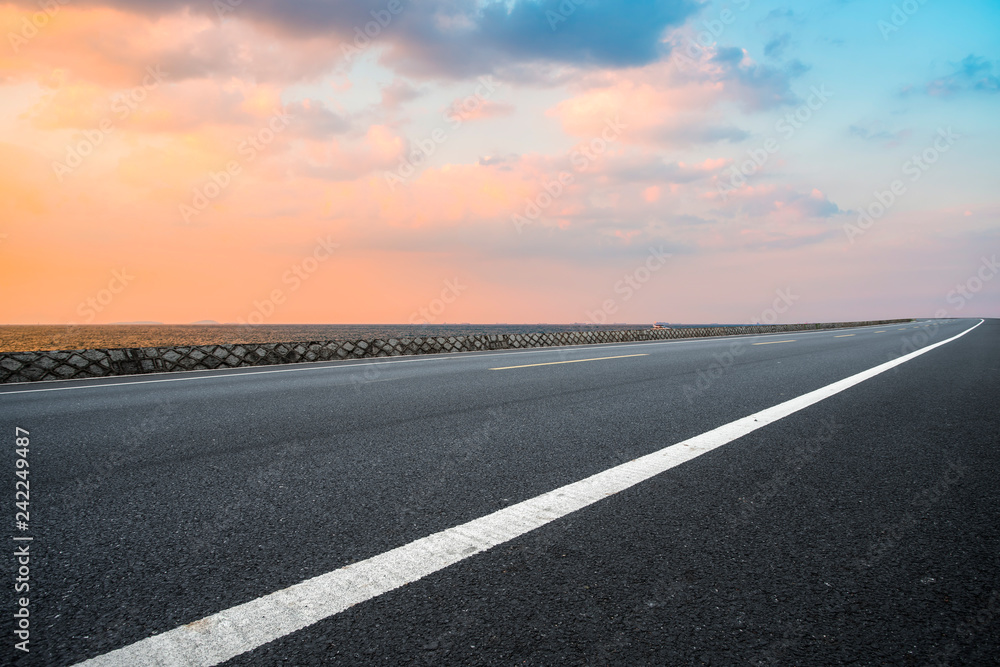 Air highway asphalt road and beautiful sky scenery Air highway asphalt road and beautiful sky scenery