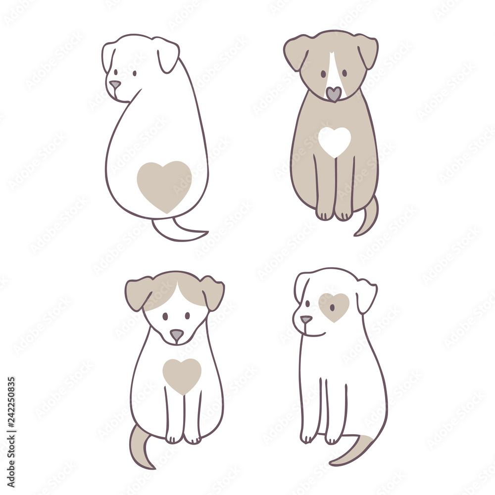 Cartoon cute Valentines day dog and love vector. Cartoon cute Valentines day dog and love vector.