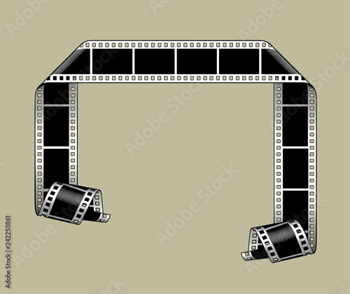 A film stripe frame with twisted ends