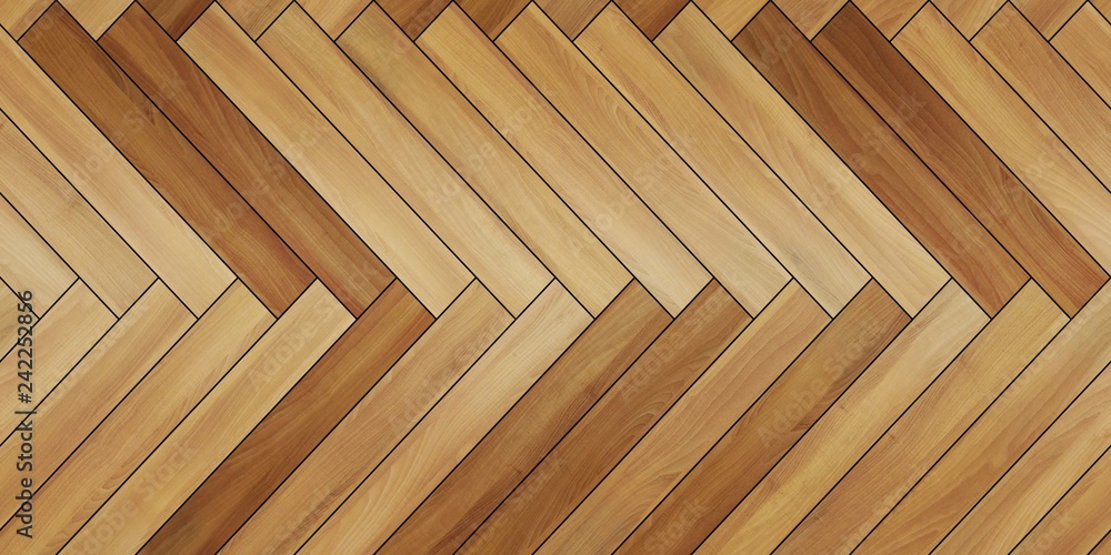 Seamless wood parquet texture horizontal herringbone light brown