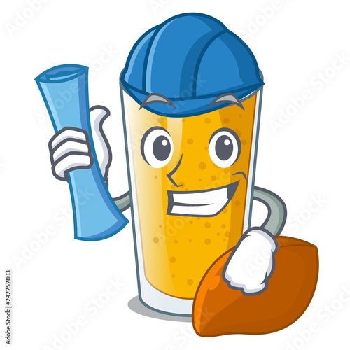 Architect lassi mango in a cartoon bottle