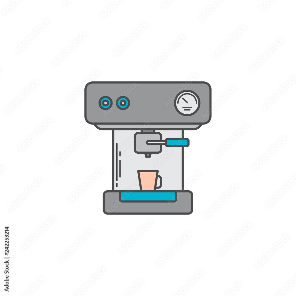 coffee machine espresso maker doodle vector art icon coffee machine espresso maker doodle vector art icon