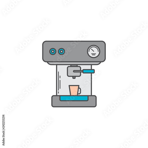 coffee machine espresso maker doodle vector art icon
