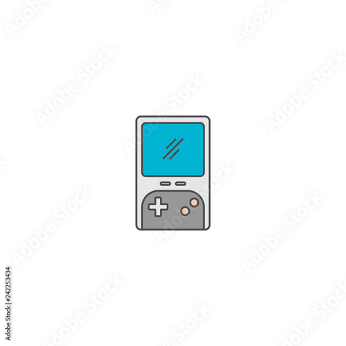 video game console portable doodle cartoon icon flat