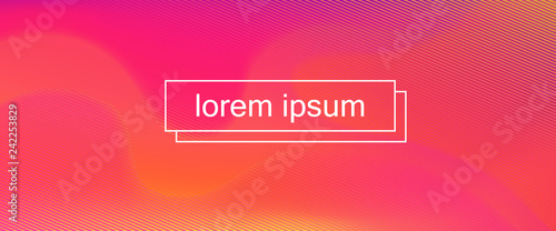 Vibrant coral horizontal gradient background with blurred fluid effect. Vector illustration