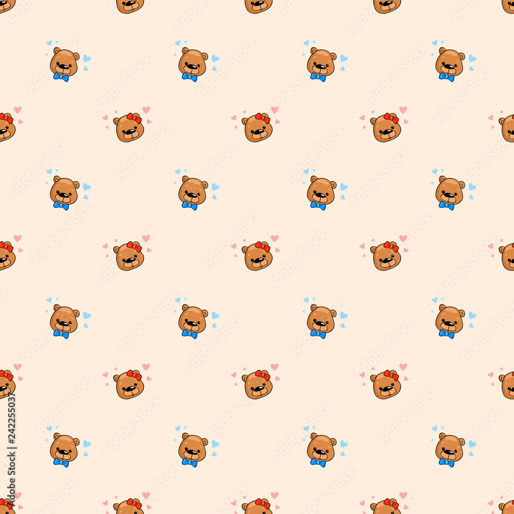 cute bears  seamless pattern