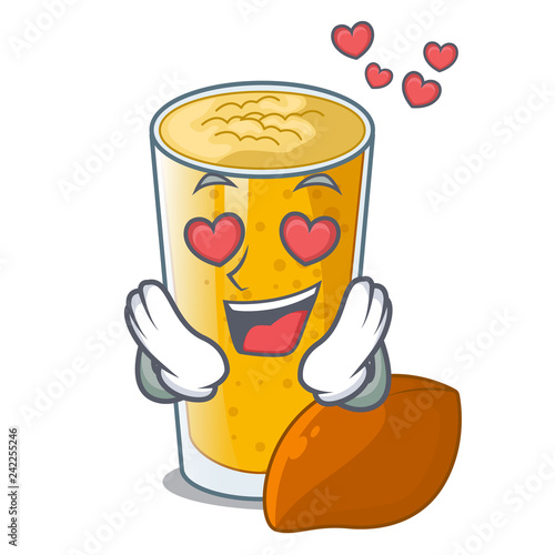 In love lassi mango on the mascot table