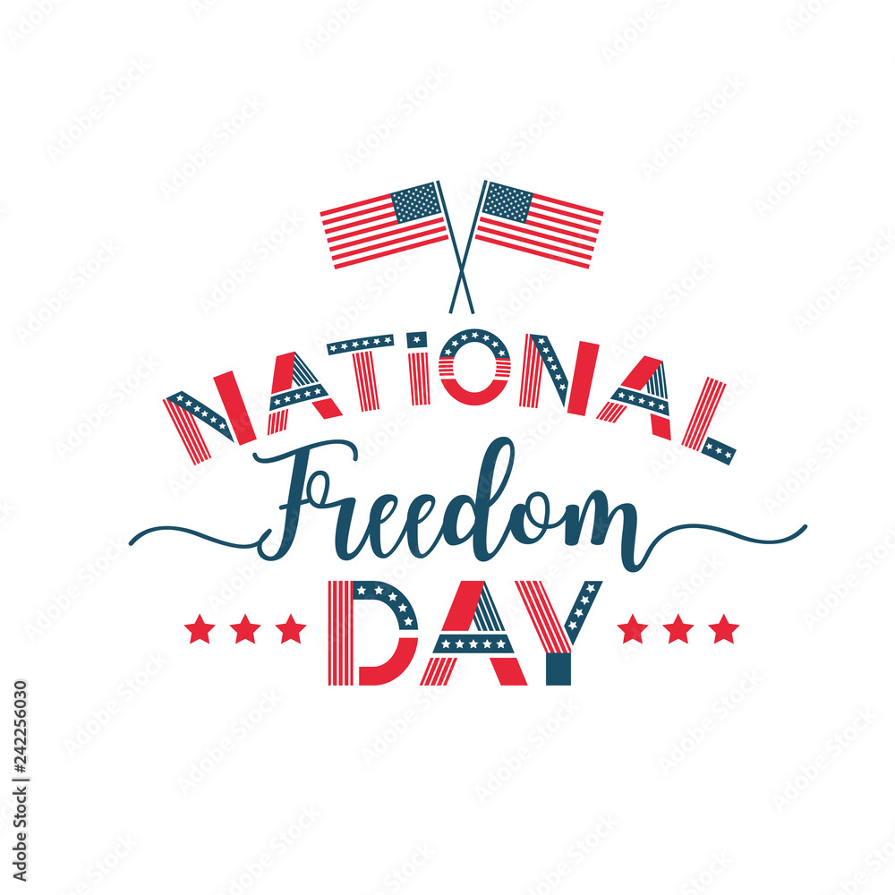 Vector illustration of National Freedom Day. Poster for celebration design. Vector illustration of National Freedom Day. Poster for celebration design.