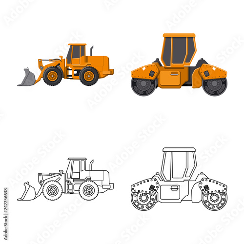 Vector illustration of build and construction sign. Collection of build and machinery stock vector illustration.