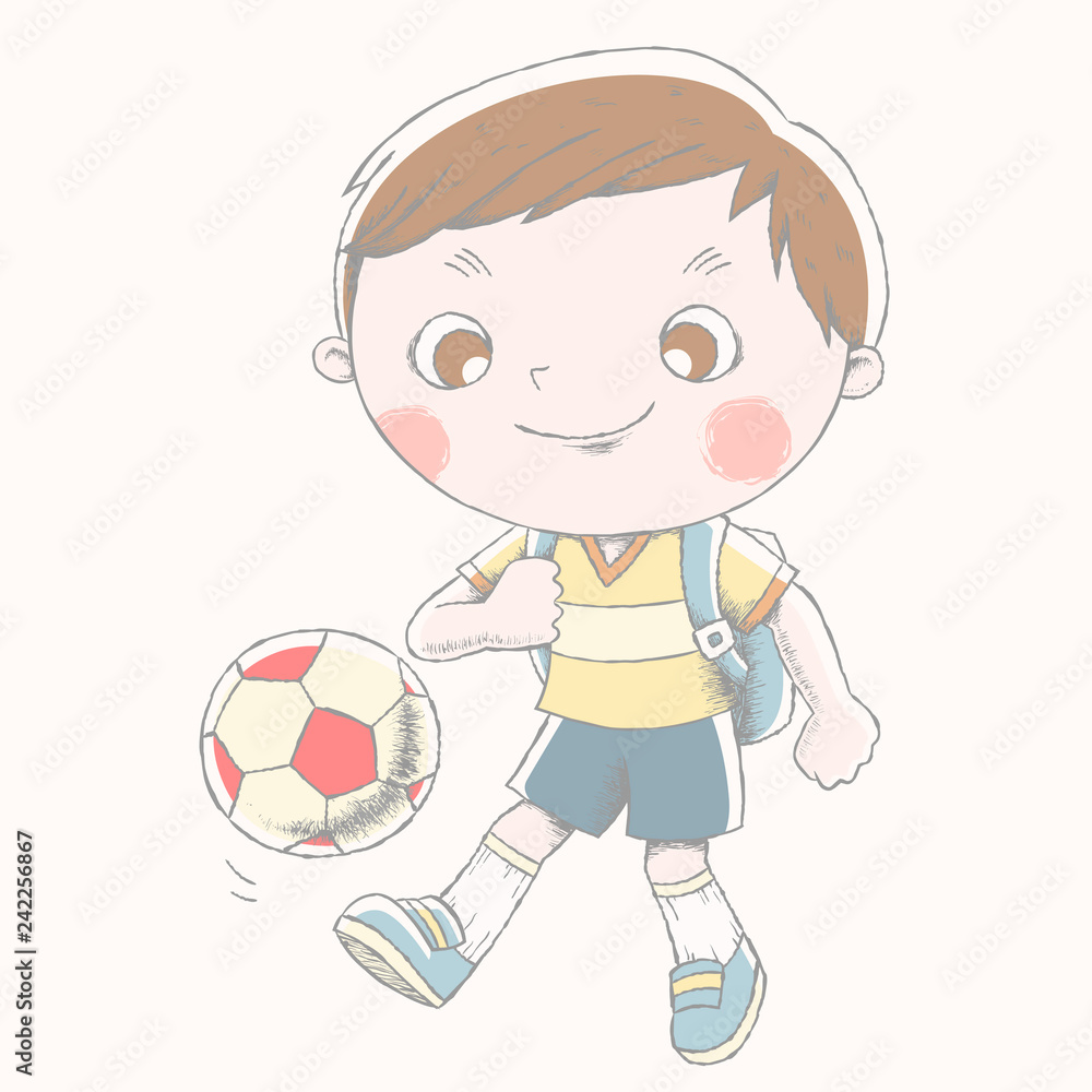 Cute boy playing soccer Cute boy playing soccer