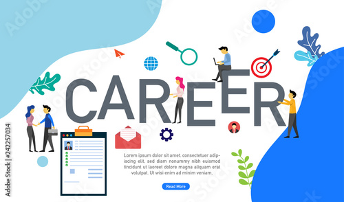 Online recruitment or We are hiring concept with tiny people character suitable for landing page, template, mobile app, banner, template, vector illustration.