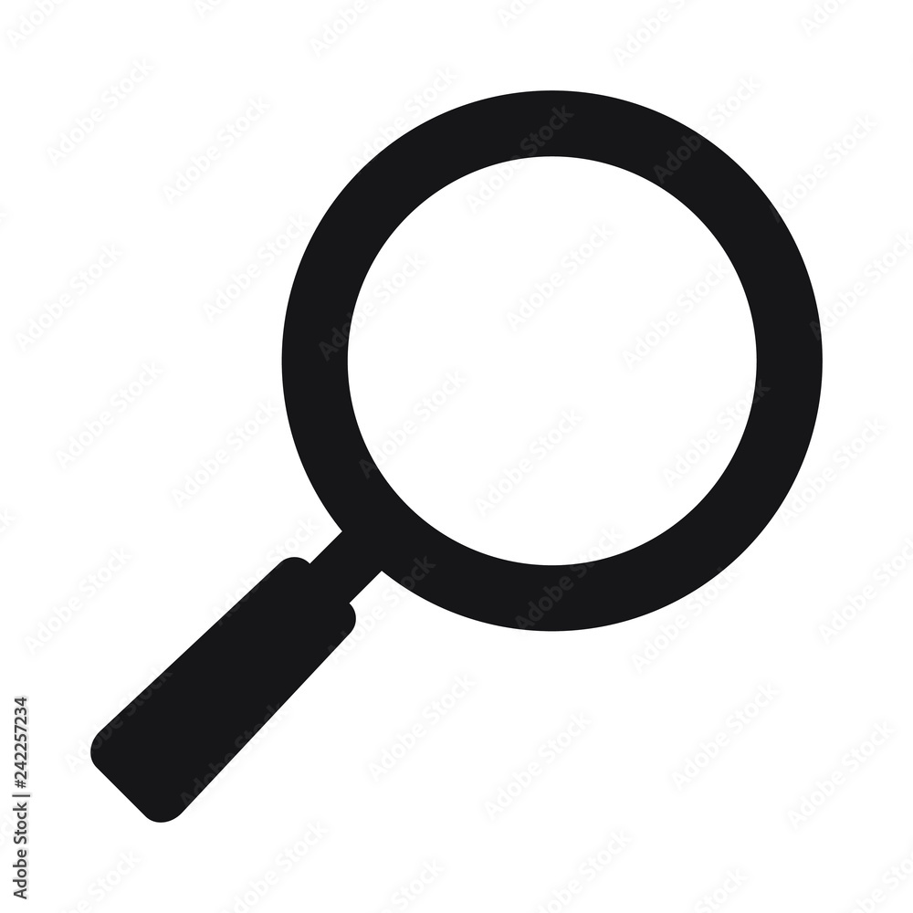 Search icon. Magnifying glass icon, vector magnifier or loupe sign. Search icon. Magnifying glass icon, vector magnifier or loupe sign.