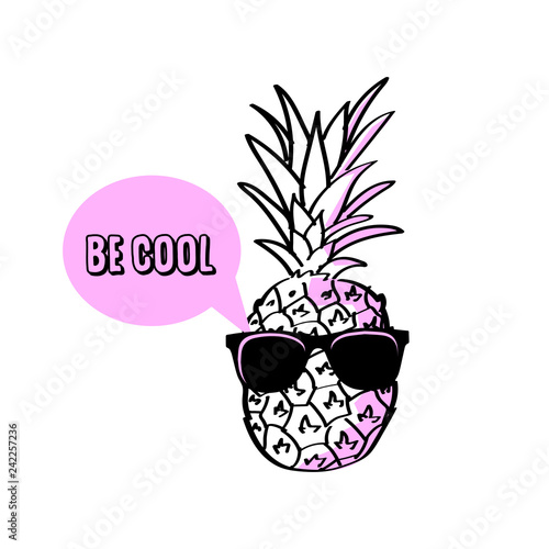 cool pineapple vector illustration