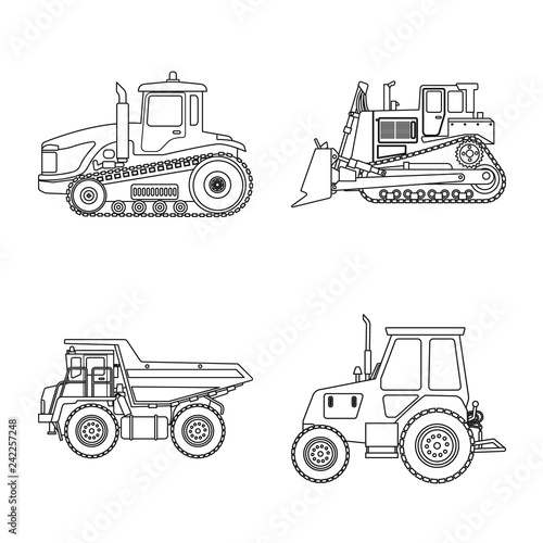 Isolated object of build and construction symbol. Set of build and machinery stock symbol for web.
