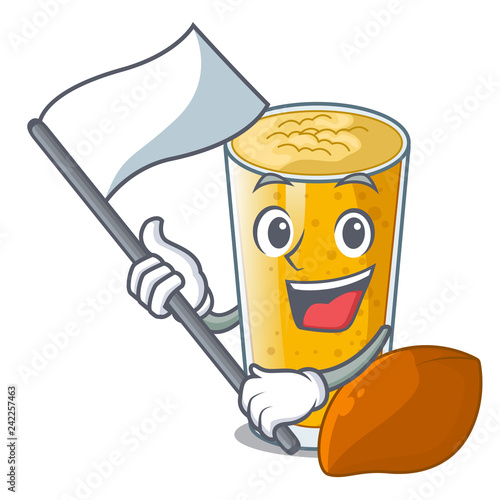 With flag lassi mango in the character fridge