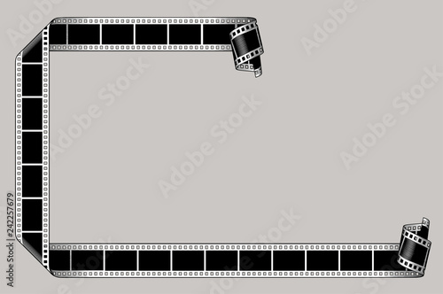 A film stripe frame with twisted ends